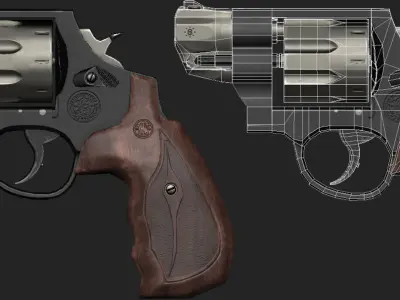 Gun- SnW327Performance - Low Poly 3D Game Ready Asset Low-poly 3D model