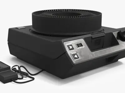 Vintage Circular Slide Projector Black 3D model