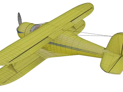 Beechcraft Model 17 Staggerwing Low-poly 3D model purchase