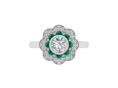Art Deco Ring 3D print model 34