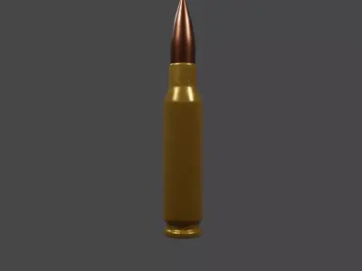 762 mm Bullet High Poly Free 3D model