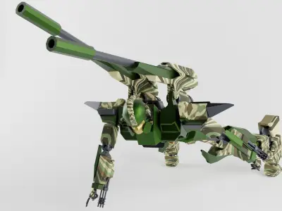 LONG RANGE GUNDAM GUNPLA 3D MODEL Low-poly 3D model