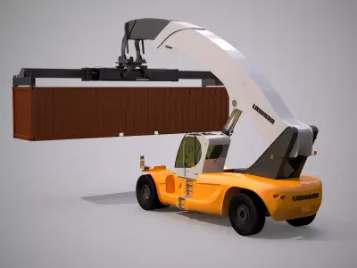 Liebherr Reachstacker and 40ft Container 3D model