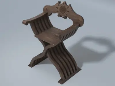 The Scissor Savoranola X Chair  Low-poly 3D model