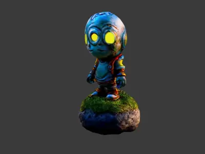 Alien Toy Low-poly 3D model
