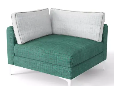 Corner Armchair Low-poly 3D model