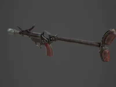 WWII German Grenade Launcher Full Pack Low-poly 3D model