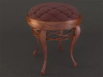 Ornate Piano Stool 3D model