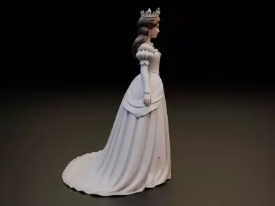 Fantasy Princess Statue - Royal Queen Gown 3D print model