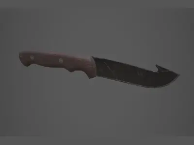 Apocalyptic Battle Knife - PBR and Game Ready Low-poly 3D model