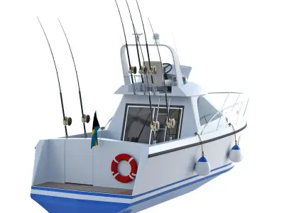 Pleasure fishing boat 3D model by kudim