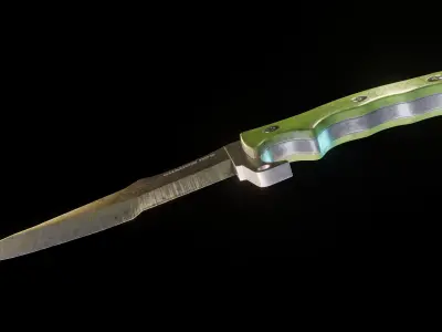 Tactical Knife Low-poly 3D model 6