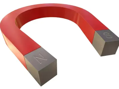 Horseshoe Magnet 3D Model PBR AR VR Low-poly 3D model