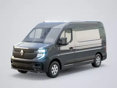 Renault Master 2025 E-Tech electric Van Low-poly 3D model