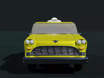 Retro New York Taxi 3D Blend FBX OBJ Low-poly 3D model