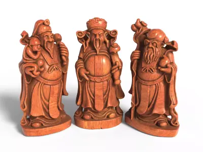 Fu Lu Shou Low-poly 3D model