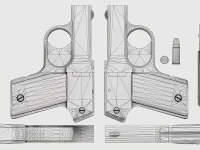 PBR Mossberg Brownie Derringer Low-poly 3D model