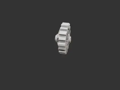 Detailed Industrial Gear Assembly Low-poly 3D model
