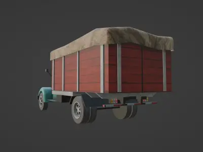 White 1940 Closed Truck  Low-poly 3D model