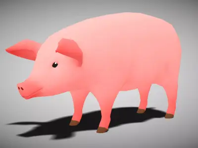 Pig - Stylized Low-poly 3D model