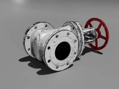 Steel valve Low-poly 3D model