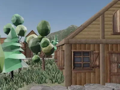 Small Woodland Village 3D model