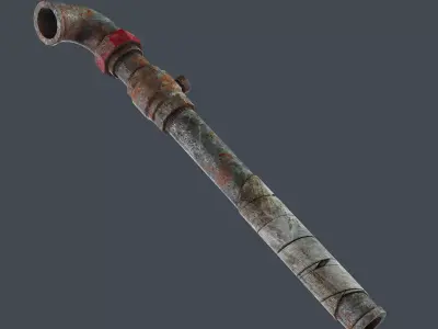 Rusty Iron Pipe Weapon - PBR Game Ready Low-poly 3D model