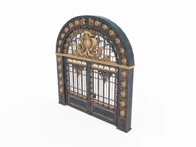 Ancient architectural structure iron gate 3D model