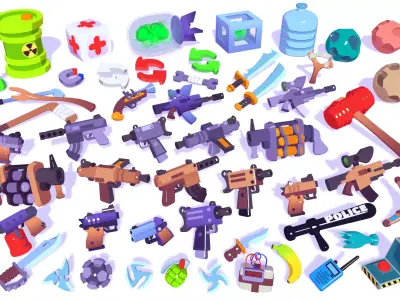 Hypercasual Action Props Pack Volume 3 Low-poly 3D model