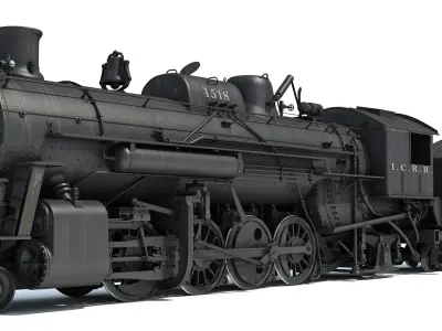 Steam Locomotive Old Train 3D model