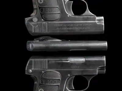 Colt 1908 Vest Pocket Hand Gun Low-poly 3D model