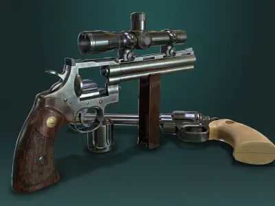 Colt Python  Low-poly 3D model