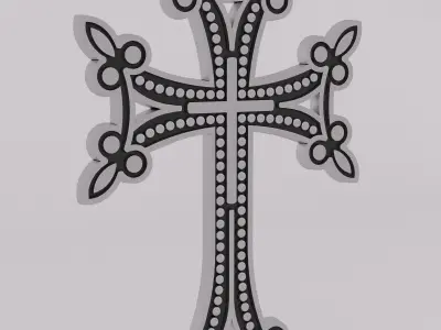 Cross pendant 3D print model 7