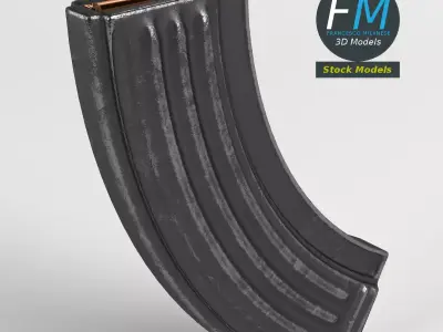 Rifle Steel Ammunition Magazine 3D model