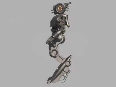 Cybernetic Female Android Low-poly 3D model