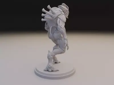Insectoid Alien Statue - Sci-Fi Creature Warrior 3D print model