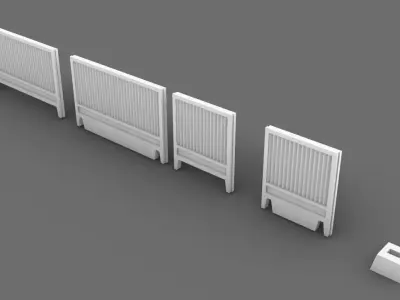 Type 3 soviet industrial concrete fence PO-2 3D print model