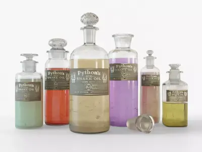 Apothecary Vintage Bottles 3D model