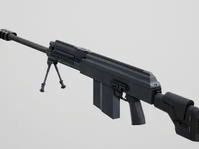 AK 50 BMG  Low-poly 3D model