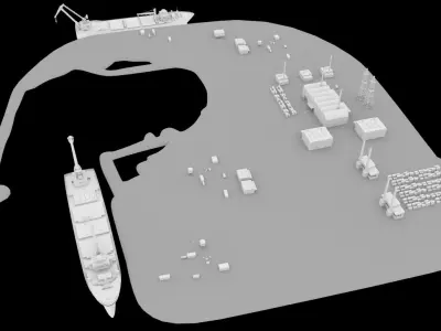 Upper Zakum oil field second largest offshore oilfield 3D model