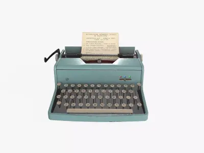 Typewriter Low-poly 3D model