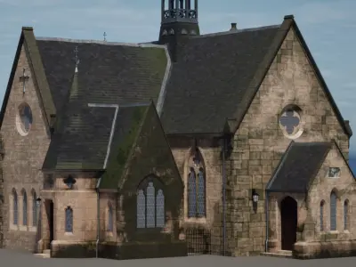 Victorian Modular Church Only For UE5 Low-poly 3D model