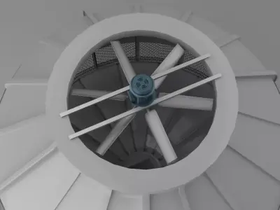 Industrial Round Cooling Tower 3D Model 3D model