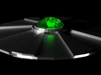 Alienship alien spaceship with gem Free low-poly 3D model