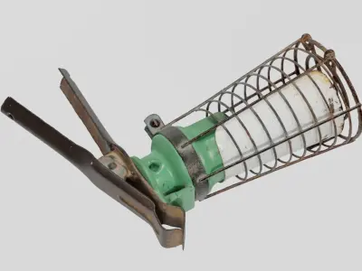 Work Light Cage Lamp  photogrammetry scan PBR 4K textures Low-poly 3D model