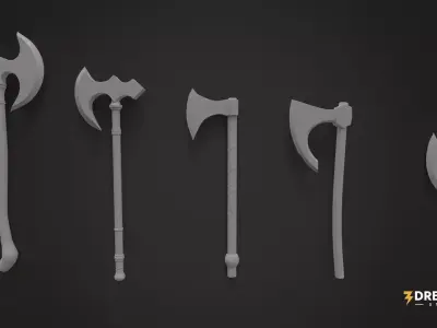 Axe Base Mesh Pack Vol 01 - Ready for Sculpting Texturing Low-poly 3D model