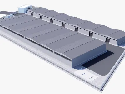 warehouse Low-poly 3D model