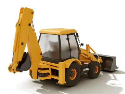 Backhoe Loader 3D Model 3D model