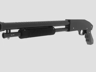 Single Barrel ShotGun by aks Free low-poly 3D model