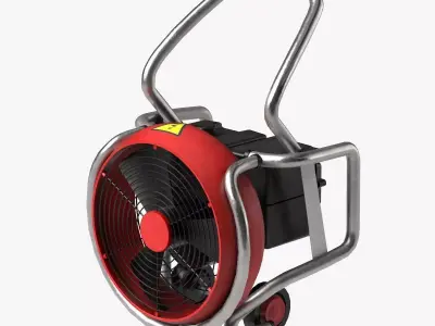 Portable Smoke Exhaust Fan - Low Poly Game-Ready 3D Model Low-poly 3D model